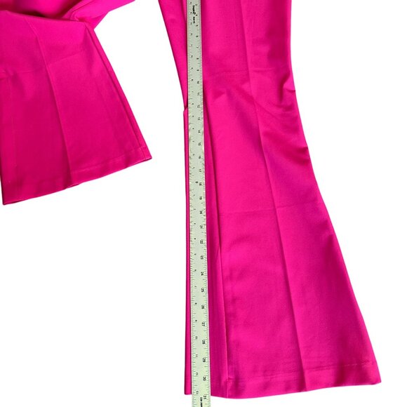 New York & Company Hot Pink High Rise Flare Pant Fit To Flatter Split Leg NWT - Picture 6 of 10